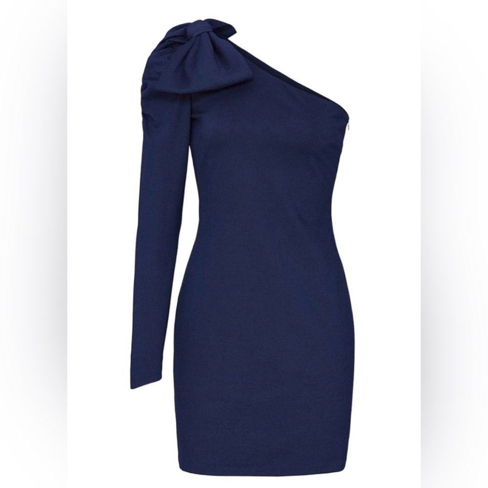 Amanda Uprichard One Shoulder Bow Dress - Picture 2 of 5